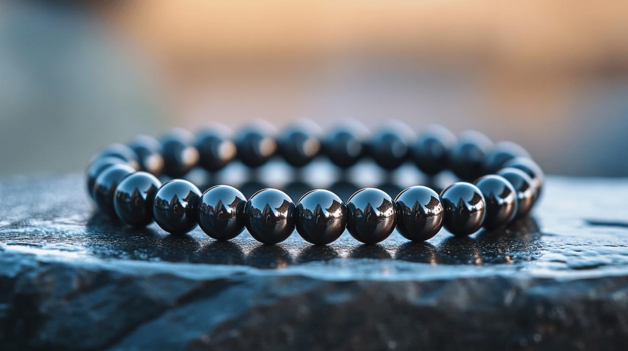 Bracelet Energie Positive en Hematite de Qualite AAA : Les secrets de la lithotherapie reveles